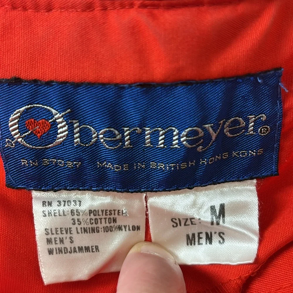 Vintage Obermeyer Medium Red Pullover Half Zip Jacket Men's Windjammer 80s 90s